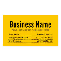 Modern Yellow Financial Advisor Business Card