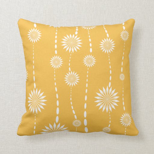 Modern Yellow Floral Decorative Throw Pillow Zazzle