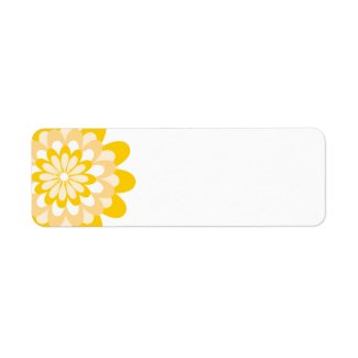 Modern Yellow Flower Pattern Return Address Label