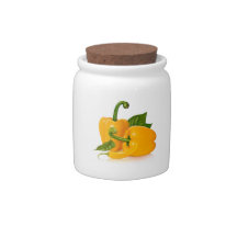 Modern Yellow Green Grocery Pattern Candy Jars