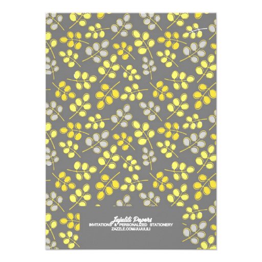 Modern Yellow & Grey Elegant Bridal Shower Custom Invitations