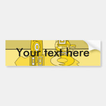 Modern yellow vases bumper stickers