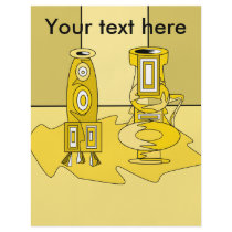 Modern yellow vases flyer design