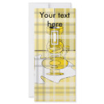 Modern yellow vases in plaid rack cards