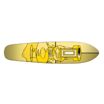 Modern yellow vases skate board decks