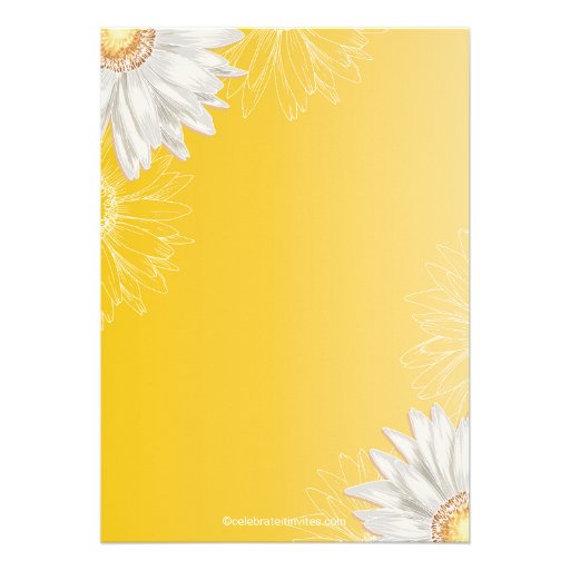 Modern Yellow & White Gerbera Daisy Baby Shower Personalized Invitation