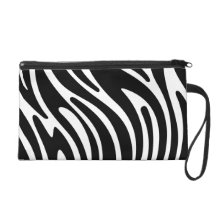 Modern Zebra Print - B&W Wristlet