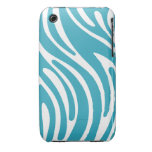Modern Zebra Print iPhone 3 Case - Blue