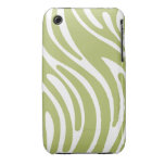 Modern Zebra Print iPhone 3 Case - Green