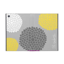 Modern Zen Flowers - Yellow Gray iPad Mini Case