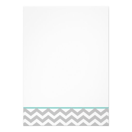 Modern Zigzag Aqua and Bow Personalized Invitations