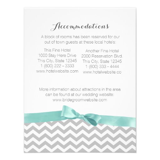 Modern Zigzag Pattern and Bow Information Card