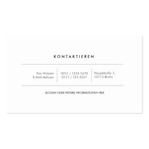 Moderne Grau Visitenkarten Business Card (back side)
