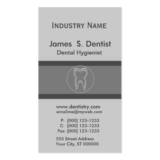 Modernist  Dentist Tooth Designs Business Cards (front side)