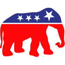 Modernized GOP Elephant Walking Right Cut Outs