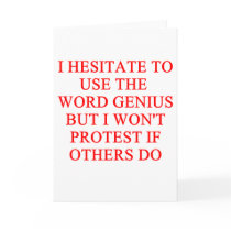 modest genius joke card