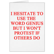modest genius joke card