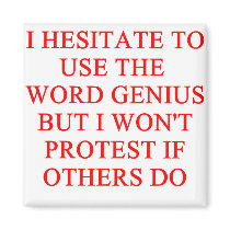 modest genius joke magnets
