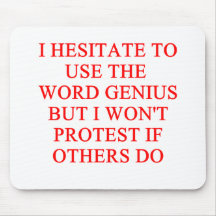 modest genius joke mouse pads