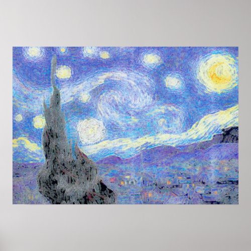 Modified Starry Night print