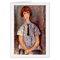 Modigliani portrait Young Girl in Striped Blouse Cards