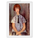 Modigliani portrait Young Girl in Striped Blouse cards