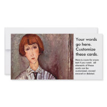 Modigliani portrait Young Girl in Striped Blouse Personalized Photo Card