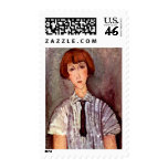 Modigliani portrait Young Girl in Striped Blouse postage