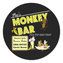 Moe's Monkey Bar Banana Splits Gifts and Apparel Round Sticker