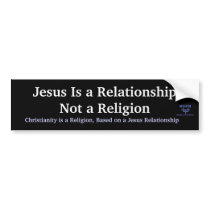 MOFMlogo, Jesus Is a RelationshipNot a Religion... bumper stickers by messagesoffaith MOFMlogo, Jesus Is a RelationshipNot a Religion... bumper stickers