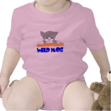moggy pic78WILD MOG Baby Bodysuits