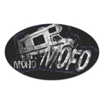 MoHo MoFo Crazy Grunge MotorHome RV Driver Oval Sticker