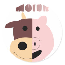 Moink: Cartoon cow and pig sticker