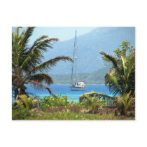 Moira at anchor, Josh's Key, Guanaja, Honduras Postcard