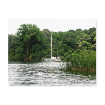 Moira at anchor, Rio Chagres, Panama postcards