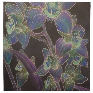 Mojo Napkin- Tropical Orchids in Purple mojo_napkin