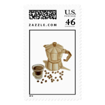 Moka Pot with Espresso Shot postage by joeyartist Moka Pot with Espresso Shot postage