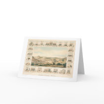 Mokelumne Hill Panoramic Map 1855 (1107A) Cards
