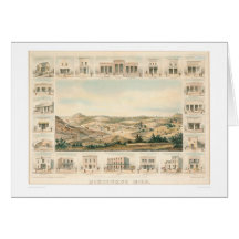 Mokelumne Hill Panoramic Map 1855 (1107A) Cards