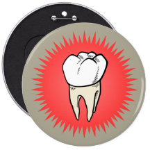 Molar freshly pulled, proudly shown on a button