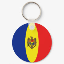 Moldova Fisheye Flag Keychain