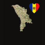 Moldova Flag Heart Map Fitted AA T-Shirt