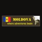 Moldova Flag Map Text Bumper Sticker