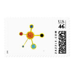 Molecule with Peeling Paint Postage Stamp