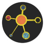 Molecule with Texture v 2.0 Round Sticker