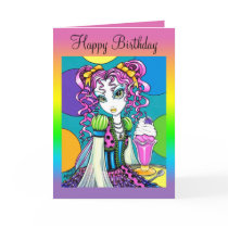 "Molly" Cute Rainbow Soda Shop Fairy Card cards