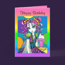 "Molly" Cute Rainbow Soda Shop Fairy Card cards