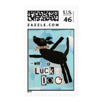 Molly is a Lucky Dog Postage postage