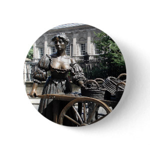 Molly Malone and Wheelbarrow Ireland Button button