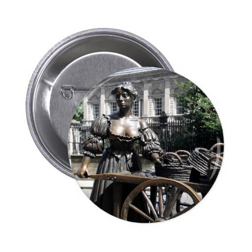Molly Malone and Wheelbarrow Ireland Button